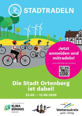 Stadtradeln Ortenberg: Gemeinsam Kilometer sammeln vom 23. Mai bis 12. Juni 2026 (Bild vergr&ouml;&szlig;ern)