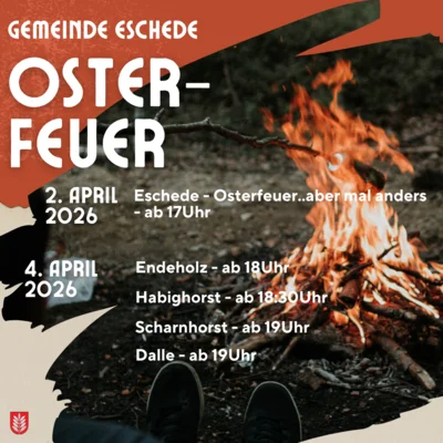 Osterfeuer in der Gemeinde Eschede (Bild vergr&ouml;&szlig;ern)