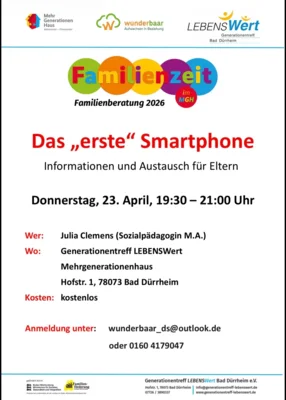 Das „erste“ Smartphone - Informationen und Austausch für Eltern