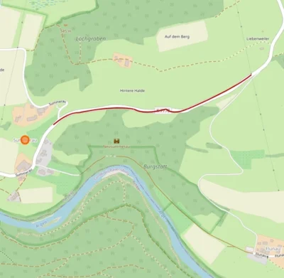 Meldung: Vollsperrung zwischen Oberlangensee und Flunau