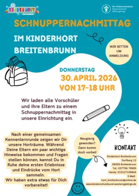 Schnuppernachmittag Hort (Bild vergr&ouml;&szlig;ern)