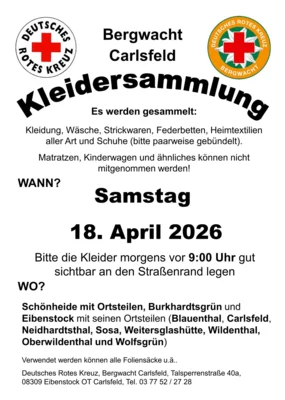 Kleidersammlung der Bergwacht Carlsfeld (Bild vergr&ouml;&szlig;ern)