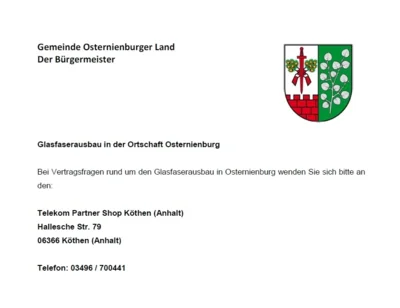Glasfaserausbau in der Ortschaft Osternienburg (Bild vergr&ouml;&szlig;ern)