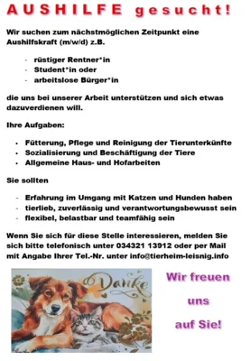 Aushilfe gesucht Jobanzeige (Bild vergr&ouml;&szlig;ern)
