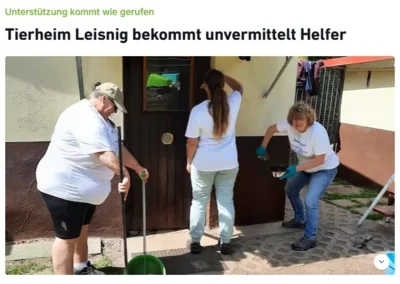 Zeitungsartikel Tierheim Leisnig bekommt unvermittelt Helfer (Bild vergr&ouml;&szlig;ern)