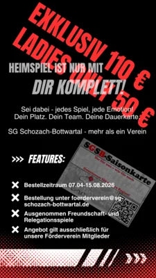 Förderverein - Dauerkarten 26/27 für Mitglieder