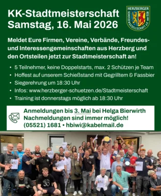 Die Herzberger Schützengesellschaft lädt zur beliebten KK-Stadtmeisterschaft ein! (Bild vergr&ouml;&szlig;ern)