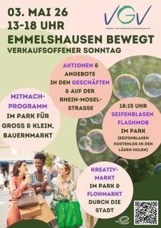 Frühlingssonntag für die ganze Familie: „Emmelshausen bewegt“ lädt am 3. Mai zum Erleben, Bummeln und Genießen ein