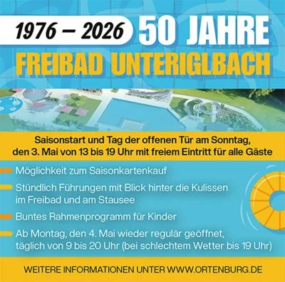 Tag der offenen Tür & Start in die Jubiläums-Badesaison im Freibad Unteriglbach
