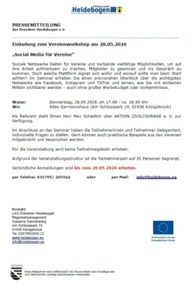 Einladung zum Vereinsworkshop "Social Media für Vereine" (Bild vergr&ouml;&szlig;ern)