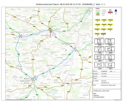 Sperrung der Kreisstraße PAF 3 Indersdorfer Str. in Jetzendorf