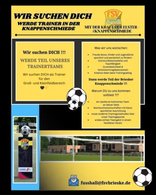 Wir suchen DICH - werde Teil unseres Trainerteams des Knappennachwuchses (Bild vergr&ouml;&szlig;ern)