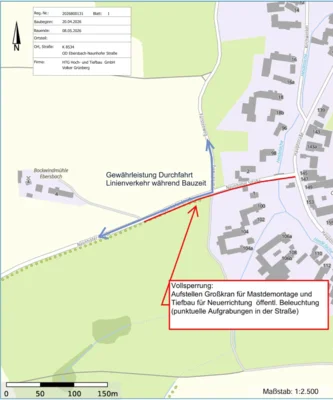 Ebersbach - Vollsperrung Naunhofer Straße (Bild vergr&ouml;&szlig;ern)