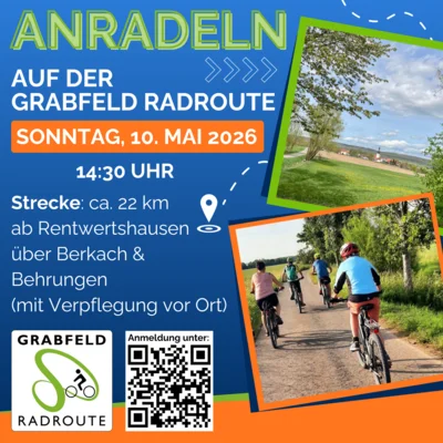 🚴‍ Anradeln 🚴‍ - Frühjahrstour auf der Grabfeld Radroute Sonntag, 10. Mai 2026