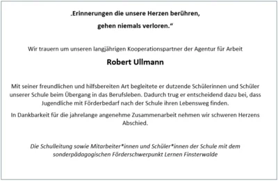 Wir trauern um Robert Ullmann
