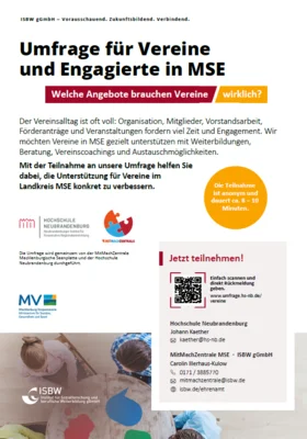 Was brauchen Vereine wirklich? Neue Umfrage im Landkreis Mecklenburgische Seenplatte gestartet