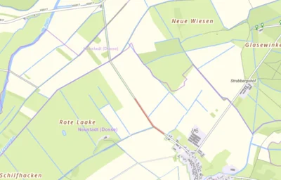 Übersicht der Gemeindestraße von Sieversdorf zur K 6817 Richtung Goldbeck (Bild vergr&ouml;&szlig;ern)