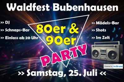 80er und 90er Party 25.07.2026 (Bild vergr&ouml;&szlig;ern)