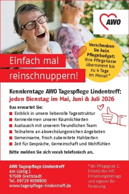 Kennenlerntage AWO Tagespflege Lindentreff