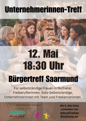 Vorschaubild zur Meldung: Unternehmerinnen-Treff am 12. Mai