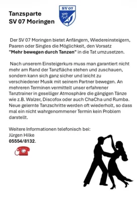 Tanzangebot SV 07 Moringen