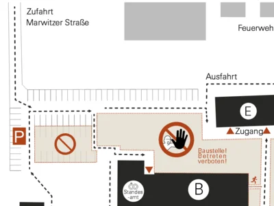 Sperrung von Stellplätzen für Bauarbeiten am Parkplatzbereich des Rathausgeländes