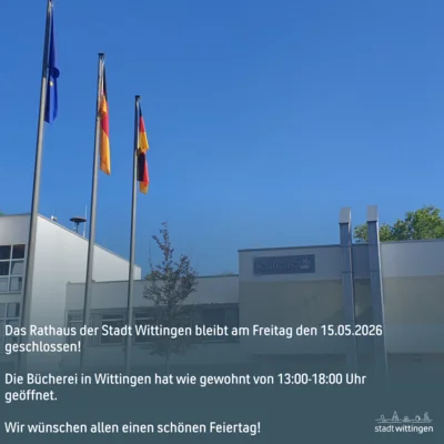 Rathaus am 15.05.2026 geschlossen (Bild vergrößern)