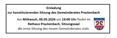konstituierende Sitzung des Gemeinderates Prackenbach