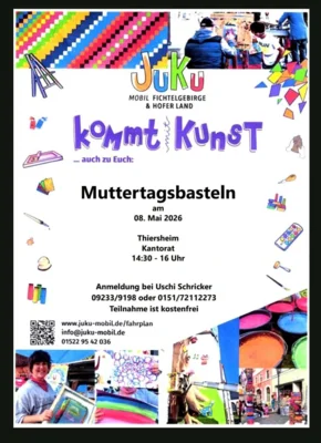 JuKu kommt mit Kunst nach Thiersheim zum Muttertagsbasteln (Bild vergr&ouml;&szlig;ern)