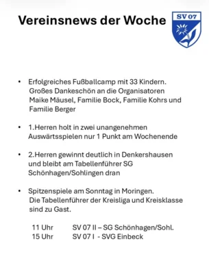 Vereinsnews
