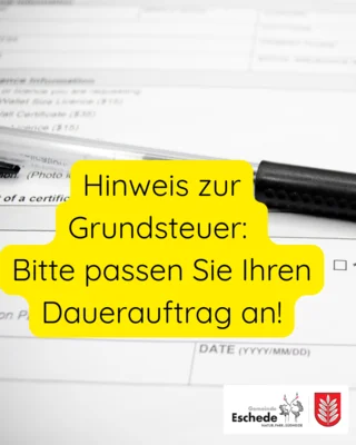 Hinweis zur Grundsteuer: Bitte passen Sie Ihren Dauerauftrag an (Bild vergr&ouml;&szlig;ern)