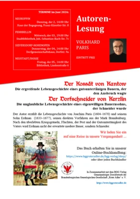 Autorenlesungen mit Volkhard Paris in Sieversdorf und Neustadt (Dosse) (Bild vergr&ouml;&szlig;ern)