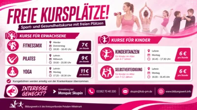 Freie Plätze in Sport- und Gesundheitskursen (Bild vergr&ouml;&szlig;ern)
