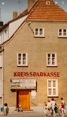 Die Kreissparkasse mit Kreditwerbung im Jahr 1985. Foto: Rudolf Kampmann (Bild vergr&ouml;&szlig;ern)