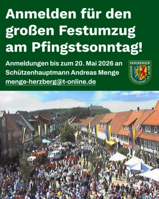 Jetzt anmelden für den großen Festumzug am Pfingstsonntag! (Bild vergr&ouml;&szlig;ern)
