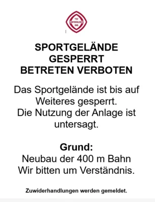 Sportgelände gesperrt