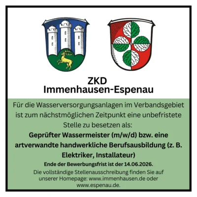 Neue Stellenausschreibungen des ZKD Immenhausen-Espenau (Bild vergr&ouml;&szlig;ern)