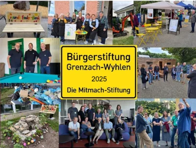 Titelseite des Jahresberichts 2025 der Bürgerstiftung Grenzach-Wyhlen