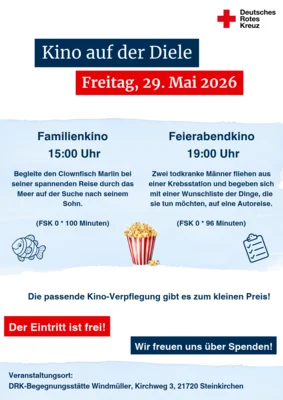 Deutsches Rotes Kreuz - Kino auf der Diele am 29.05.2026 (Bild vergr&ouml;&szlig;ern)