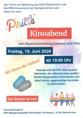 Deutsches Rotes Kreuz - Pride Kinoabend am Freitag, 19.06.2026 (Bild vergr&ouml;&szlig;ern)