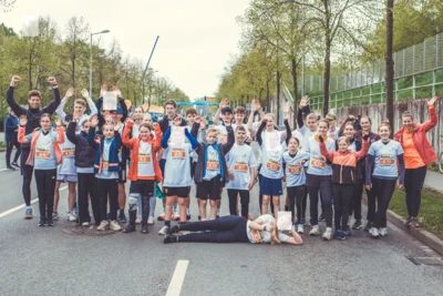 Hochmotiviert beim Schülermarathon in Leipzig (Bild vergr&ouml;&szlig;ern)
