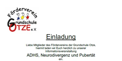 Meldung: Einladung zu einer Informationsveranstaltung  am 15. 9. zu ADHS, Neurodivergenz und Pubertät