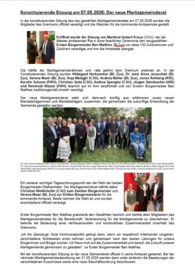 Konstituierende Sitzung am 07.05.2026 - Das ist der neue Marktgemeinderat (Bild vergr&ouml;&szlig;ern)