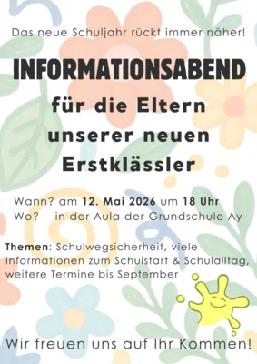 Meldung: Informationsabend für die Eltern unserer neuen Erstklässler