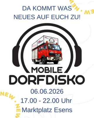 Am 06.06.2026 - Die mobile Dorfdisko macht Halt in Esens (Bild vergr&ouml;&szlig;ern)