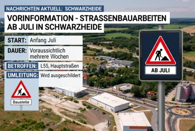 Vorinformation - Straßenbauarbeiten ab Juli in Schwarzheide (Bild vergr&ouml;&szlig;ern)