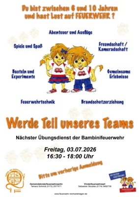Meldung: Bambinifeuerwehr senkt Eintrittsalter auf 6 Jahre