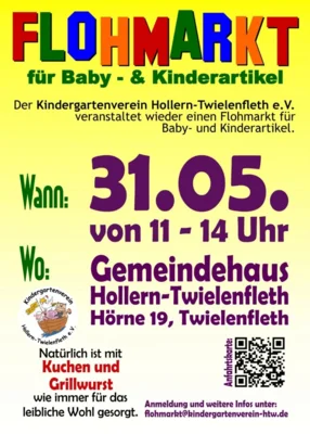 FLOHMARKT für Baby- und Kinderartikel am 31.05.2026 11-14 Uhr, Gemeindehaus Hollern-Twielenfleth (Bild vergr&ouml;&szlig;ern)