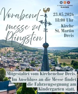 Einladung zur Vorabendmesse zu Pfingsten (Bild vergr&ouml;&szlig;ern)