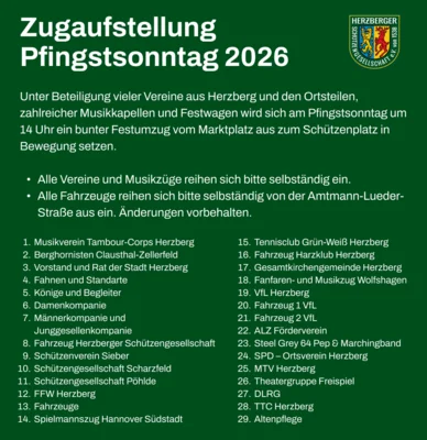 Zugaufstellung Pfingstsonntag 2026 (Bild vergr&ouml;&szlig;ern)